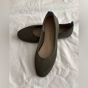 Rothys Olive Green Knit Slip-On Ballet Flats